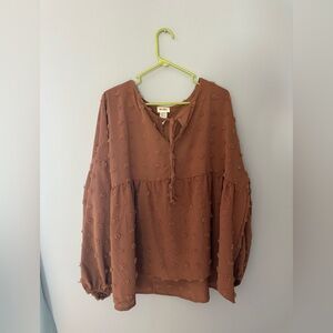 BiBi Rust Textured Blouse